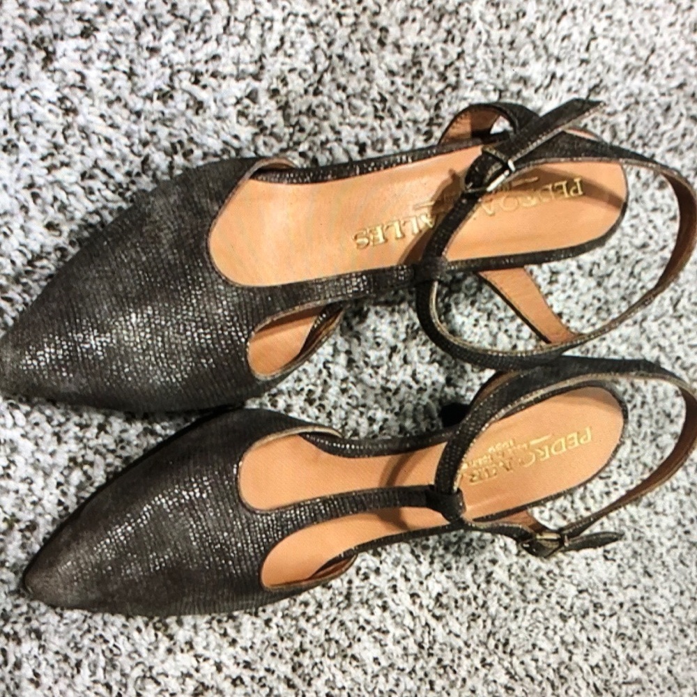 Pedro miralles taupe metallic shoes